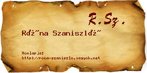 Róna Szaniszló névjegykártya